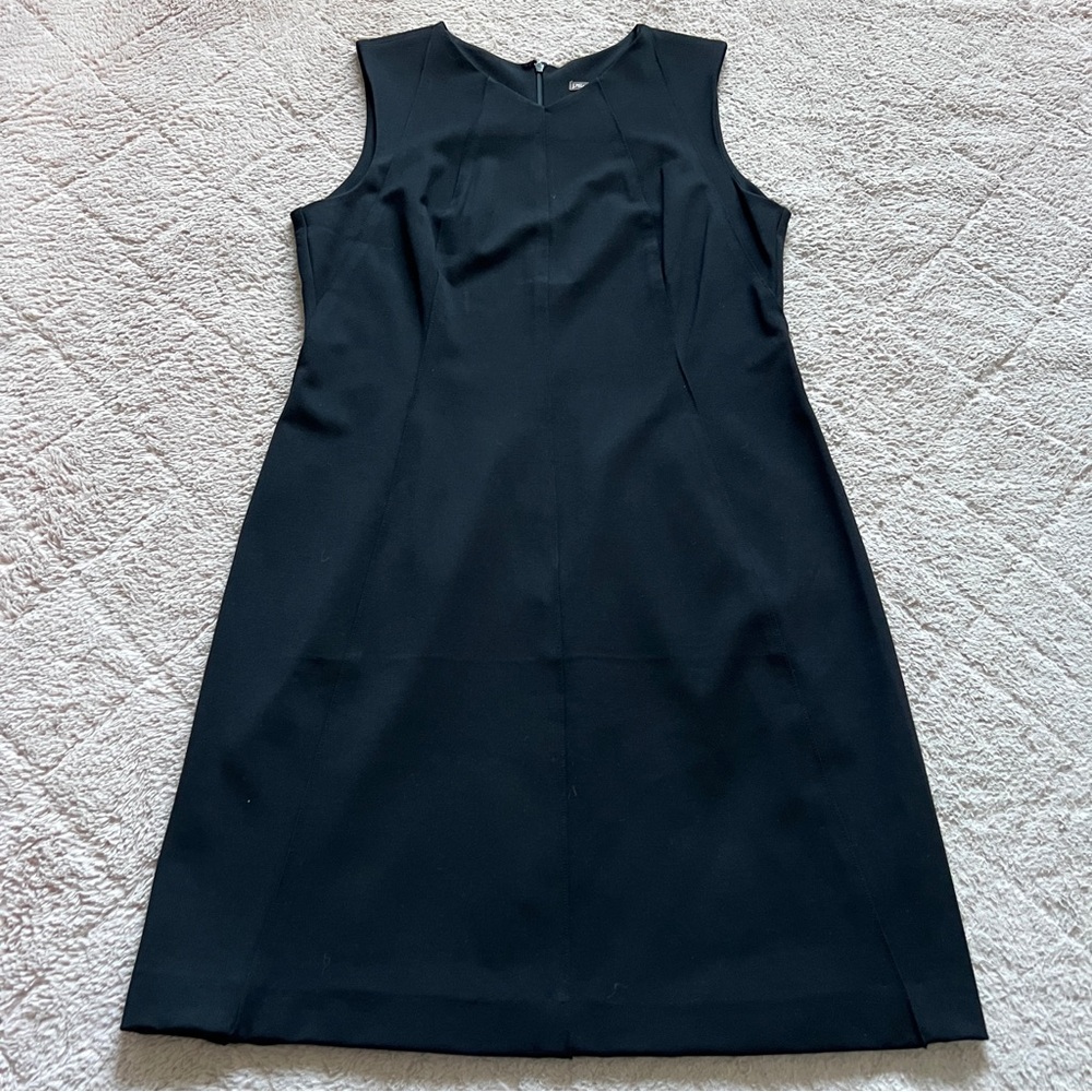 J. McLaughlin Black Sheath Midi Dress Minimalist Old Money Formal Party Size L